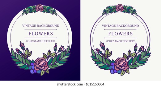 Flower frame. Roses. Vector illustration.