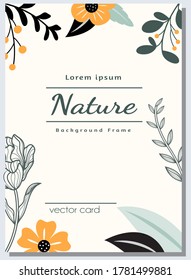 Flower frame set cover design invitation template 