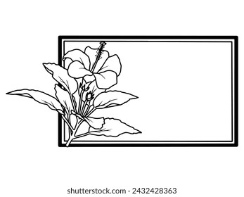 Flower Frame Sketch Line Art