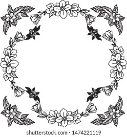 Flower frame in sketch style, for various design of greeting card. Vector