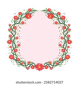 Flower frame stock vector. Beautiful frame