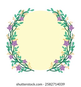 Flower frame stock vector. Beautiful frame