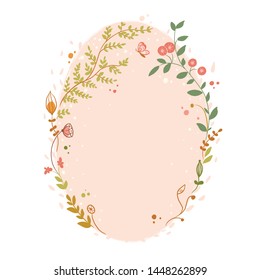 Flower frame. Summer flowers of delicate shades. Vector illustration.