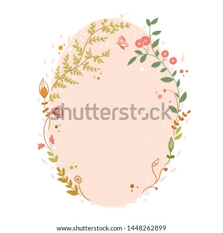 Flower frame. Summer flowers of delicate shades. Vector illustration.