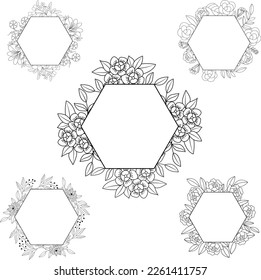 Flower Frame SVG, Hexagon Flower Frame SVG svg