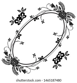 Flower frame template background, decoration of various card. Vector