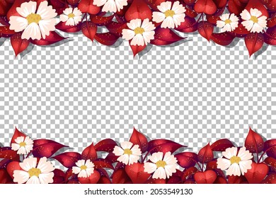 Flower frame template on transparent background illustration