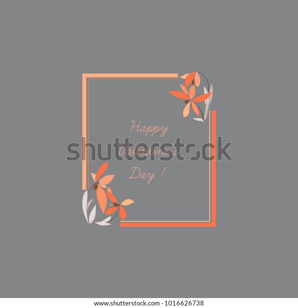 Flower frame for Valentine's Day card.
Vector illustration.