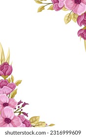 ilustración de diseño vectorial de marco de flores