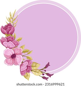 ilustración de diseño vectorial de marco de flores
