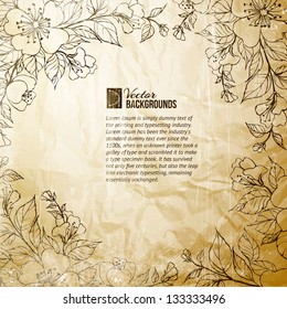 Flower frame. Vector illustration, contains transparencies, gradients and effects.