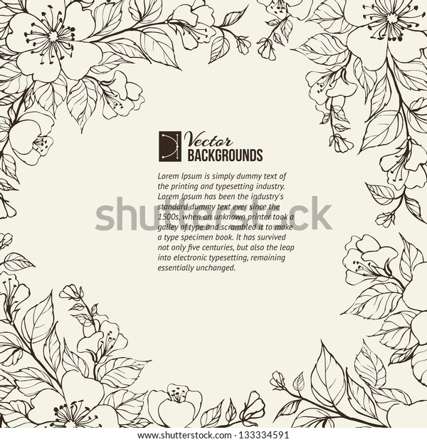 Flower Frame Vector Illustration Contains Transparencies Stock Vector Royalty Free