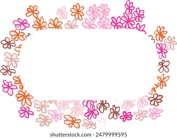 Flower frame. Vector illustration. Decorative element.