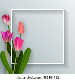 Flower Frame Vector,Tulip