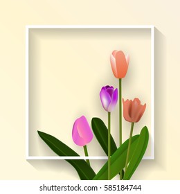 Flower Frame Vector,Tulip