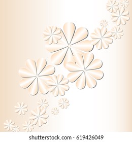Flower frame. Vintage greeting card template for designer. Vector illustration.