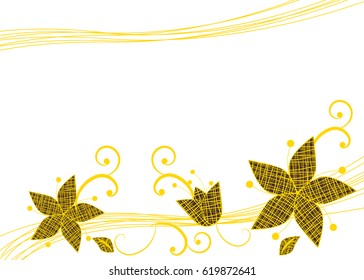 Flower frame. Vintage greeting card template for designer. Vector illustration.