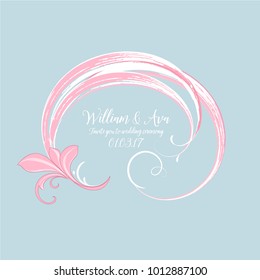 Flower frame in vintage style. Postcard, Invitation to the wedding, birthday, celebration. Vector illustration.