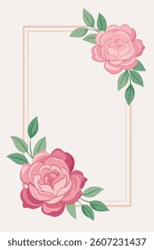 Flower Frame Water color Vector Illustration