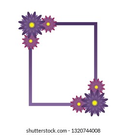 Flower frame wedding invitation template, greeting card for 8 march, mother's day, valentine's day with place for text