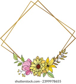 Flower Frame Wreath. Set of floral frames. Floral botanical flowers. for graphic designer decoration, product design, and cards