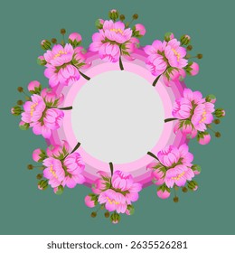 Corona del marco de la flor, fondo floral del Vector