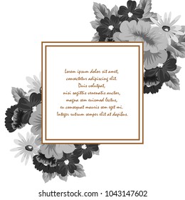 flower frame for your cards, invitation cards, greeting cards, birthday, Valentine's day, wedding design. Vector illustration