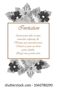 flower frame for your cards, invitation cards, greeting cards, birthday, Valentine's day, wedding design. Vector illustration