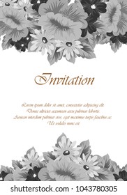 flower frame for your cards, invitation cards, greeting cards, birthday, Valentine's day, wedding design. Vector illustration
