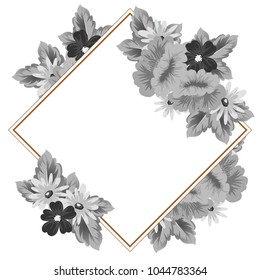 flower frame for your cards, invitation cards, greeting cards, birthday, Valentine's day, wedding design. Vector illustration