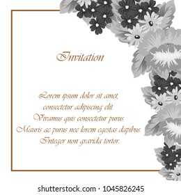 flower frame for your cards, invitation cards, greeting cards, birthday, Valentine's day, wedding design. Vector illustration