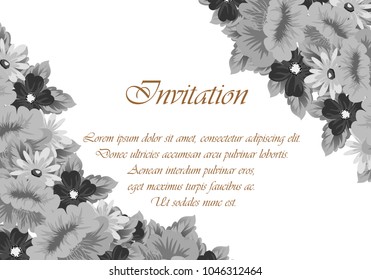 flower frame for your cards, invitation cards, greeting cards, birthday, Valentine's day, wedding design. Vector illustration
