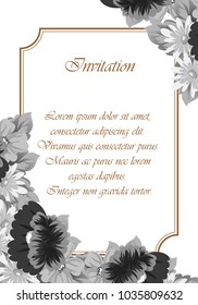 flower frame for your designs, greeting cards, greeting cards, invitations for wedding, birthday, party, Valentine's day. Vector illustration.