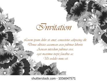 flower frame for your designs, greeting cards, greeting cards, invitations for wedding, birthday, party, Valentine's day. Vector illustration.