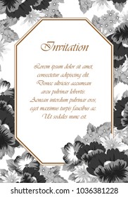 flower frame for your designs, greeting cards, greeting cards, invitations for wedding, birthday, party, Valentine's day. Vector illustration.