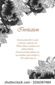 flower frame for your designs, greeting cards, greeting cards, invitations for wedding, birthday, party, Valentine's day. Vector illustration.