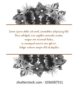 flower frame for your designs, greeting cards, greeting cards, invitations for wedding, birthday, party, Valentine's day. Vector illustration.