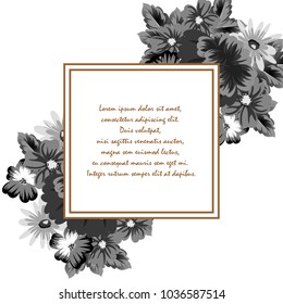 flower frame for your designs, greeting cards, greeting cards, invitations for wedding, birthday, party, Valentine's day. Vector illustration.