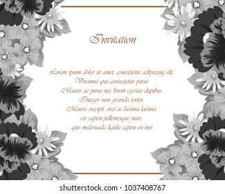flower frame for your designs, greeting cards, greeting cards, invitations for wedding, birthday, party, Valentine's day. Vector illustration.