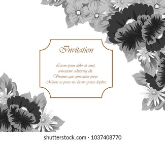flower frame for your designs, greeting cards, greeting cards, invitations for wedding, birthday, party, Valentine's day. Vector illustration.