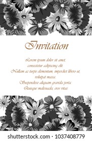 flower frame for your designs, greeting cards, greeting cards, invitations for wedding, birthday, party, Valentine's day. Vector illustration.