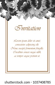 flower frame for your designs, greeting cards, greeting cards, invitations for wedding, birthday, party, Valentine's day. Vector illustration.