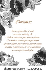 flower frame for your designs, greeting cards, greeting cards, invitations for wedding, birthday, party, Valentine's day. Vector illustration.