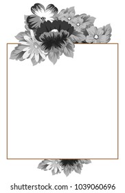 flower frame for your designs, greeting cards, greeting cards, invitations for wedding, birthday, party, Valentine's day. Vector illustration.