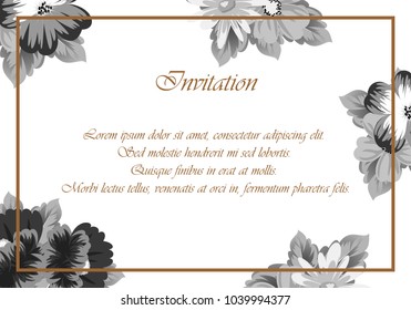 flower frame for your designs, greeting cards, greeting cards, invitations for wedding, birthday, party, Valentine's day. Vector illustration.