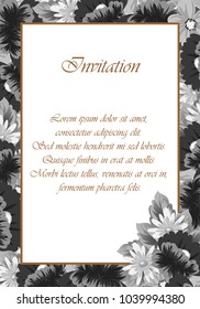 flower frame for your designs, greeting cards, greeting cards, invitations for wedding, birthday, party, Valentine's day. Vector illustration.
