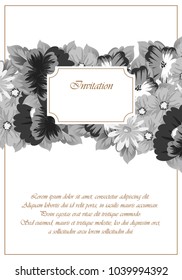 flower frame for your designs, greeting cards, greeting cards, invitations for wedding, birthday, party, Valentine's day. Vector illustration.