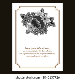 flower frame for your designs, greeting cards, greeting cards, invitations for wedding, birthday, party, Valentine's day. Vector illustration.