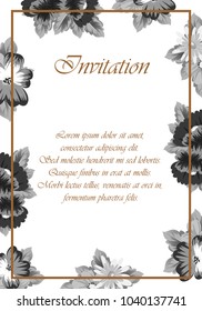 flower frame for your designs, greeting cards, greeting cards, invitations for wedding, birthday, party, Valentine's day. Vector illustration.