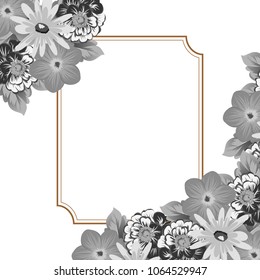flower frame for your invitation cards design, greeting cards, postcards for birthday, Valentine's day, wedding or party and more. Vector illustration.